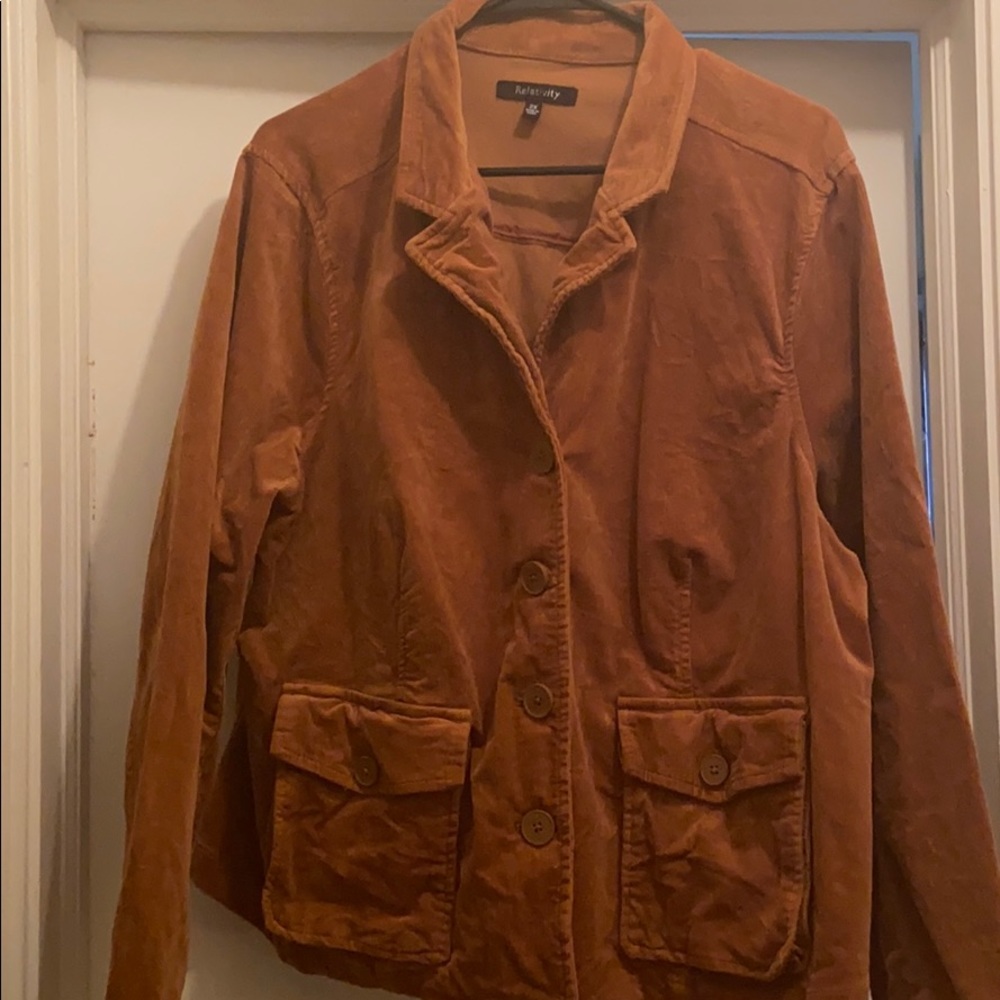 Awesome Corduroy Camel Color Jacket 2x - image 2
